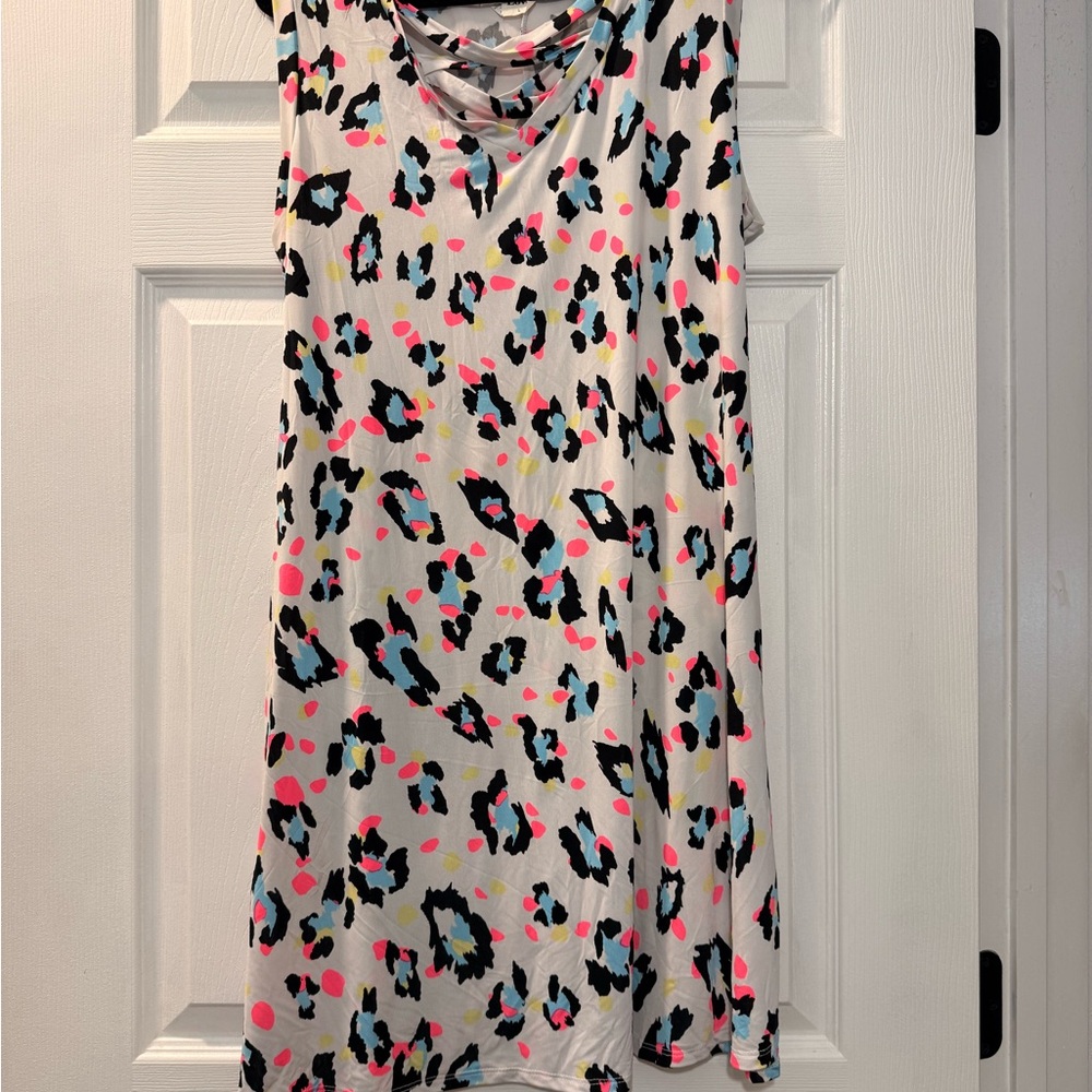 Leopard Print Sleeveless Dress